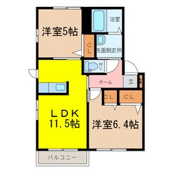 サンヒルズ下田Ａ・Ｂの物件間取画像